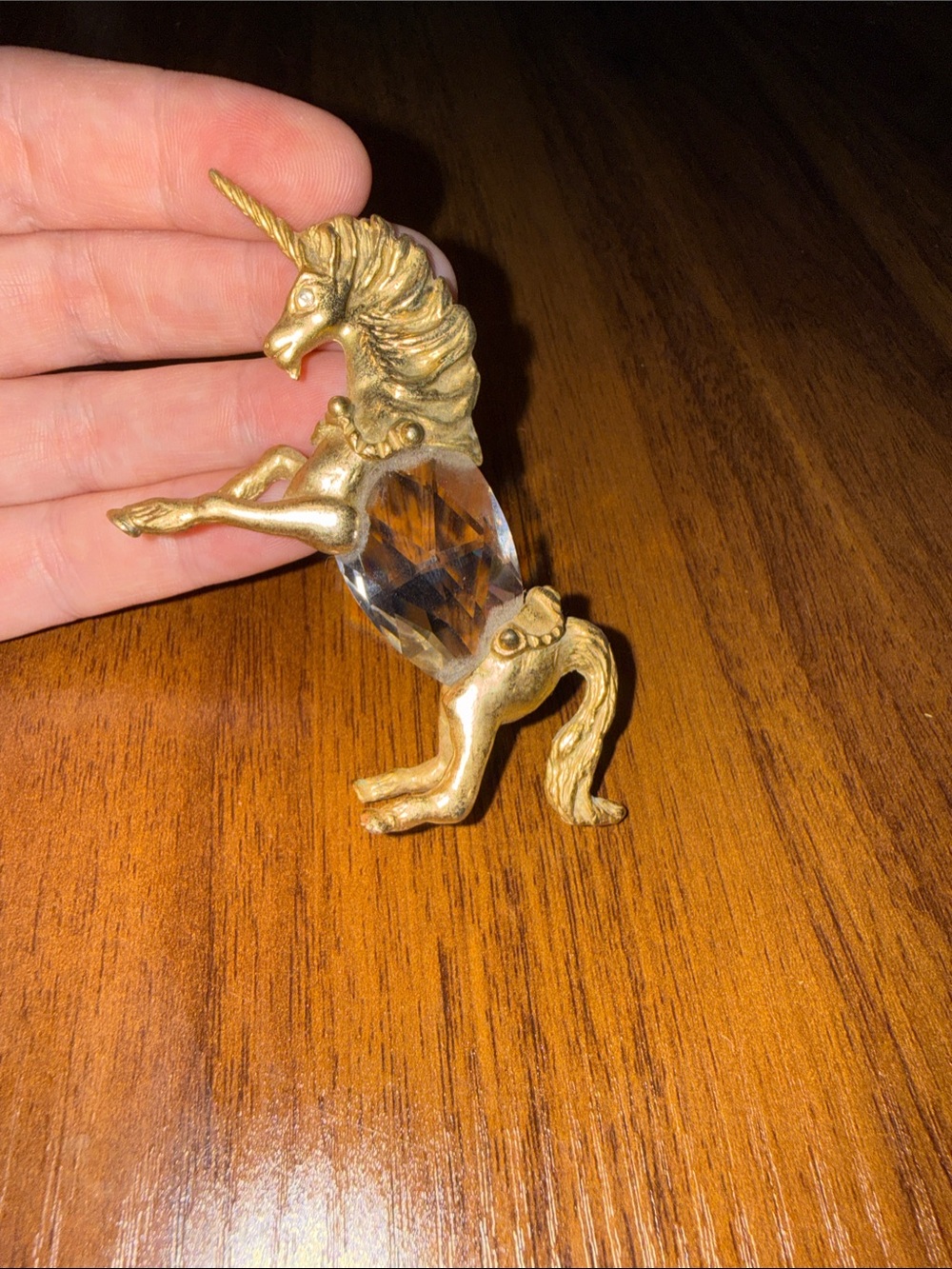 Swarovski Gold Unicorn with Clear Crystal Body